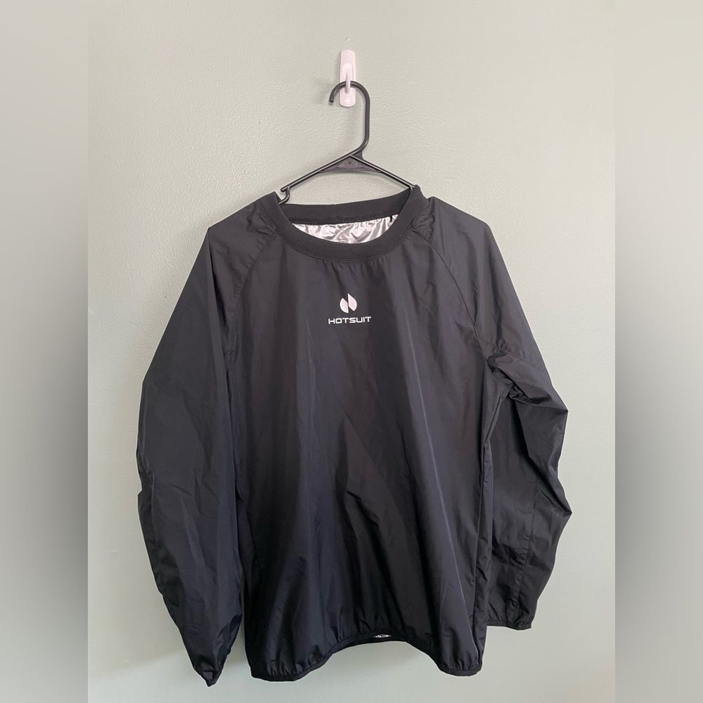 Women’s Black HotSuit Sauna Jacket Long Sleeve Pullover Sweatshirt Size L
